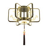 新中式吊燈現代簡約客廳燈中國風輕奢餐廳燈飾設計師創意全銅燈具